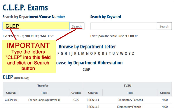 CLEP Transfer viewing instructions